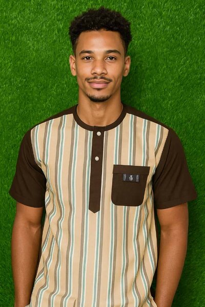 Chemise à rayures homme moderne