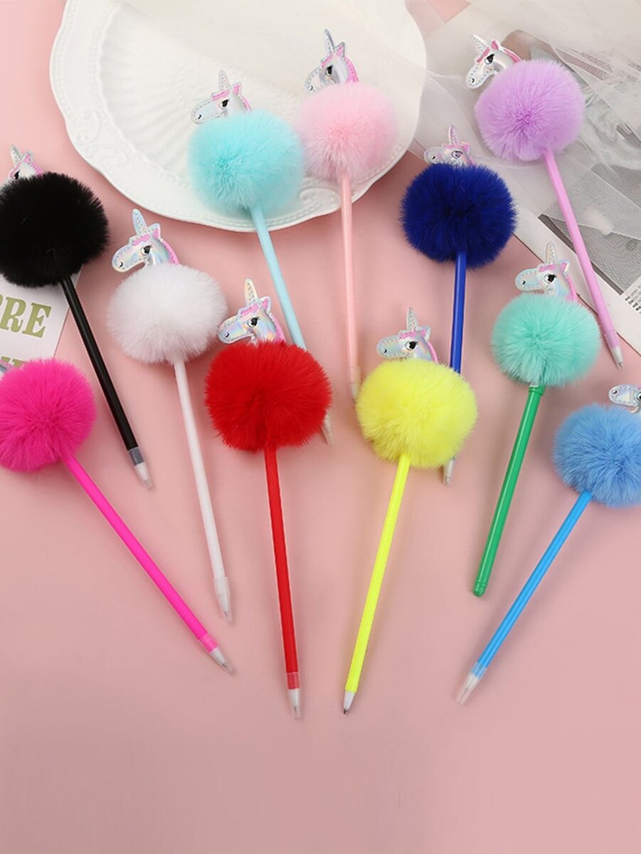 Stylos Pompons Licorne
