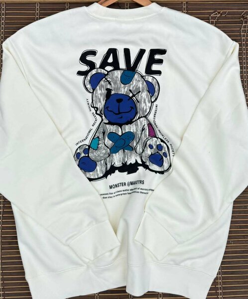 Sweat à capuche imprimé ours