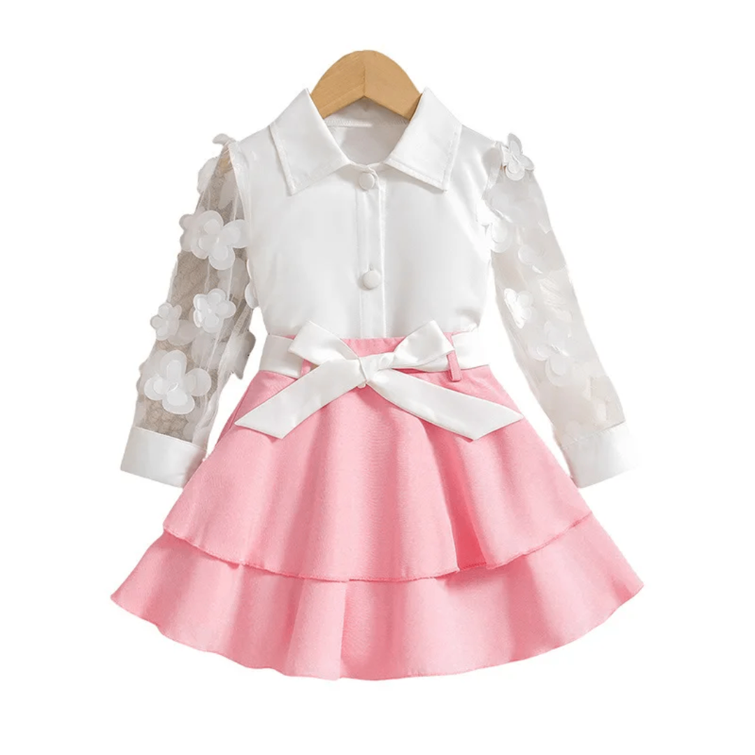 Robe Élegante Fille Blanc Rose