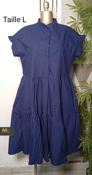 Robe évasée bleu marine