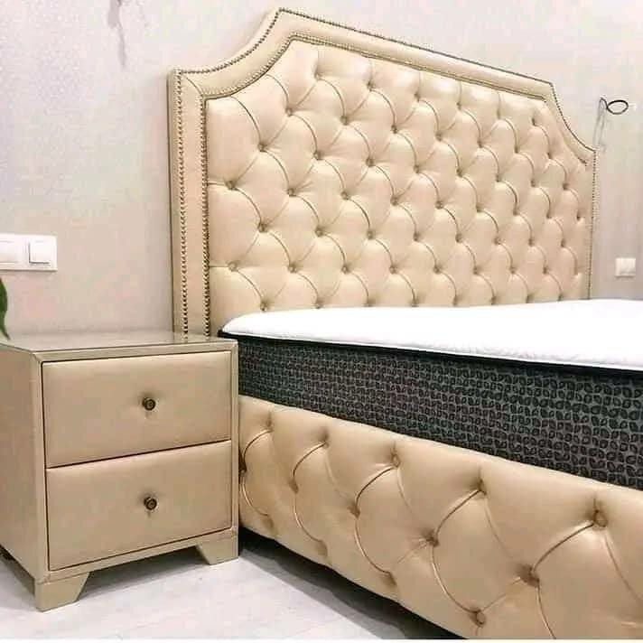 Stylish and high-quality double bed with headboard
