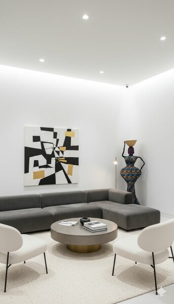 Statue en tissu coloré