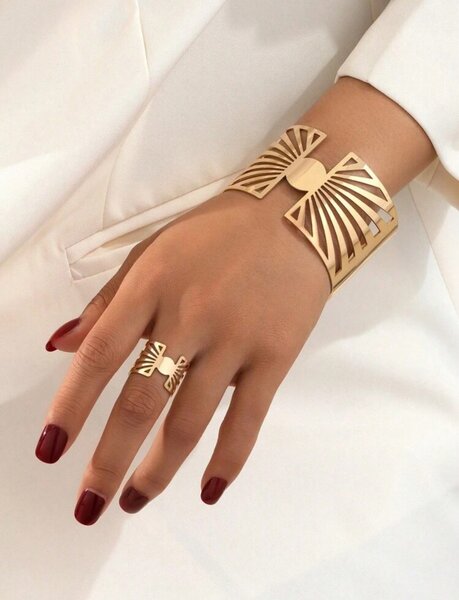 Bracelet et Bague en Or Élégants