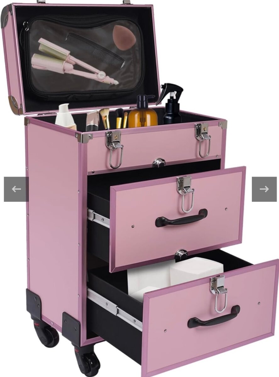 Trolley maquillage rose