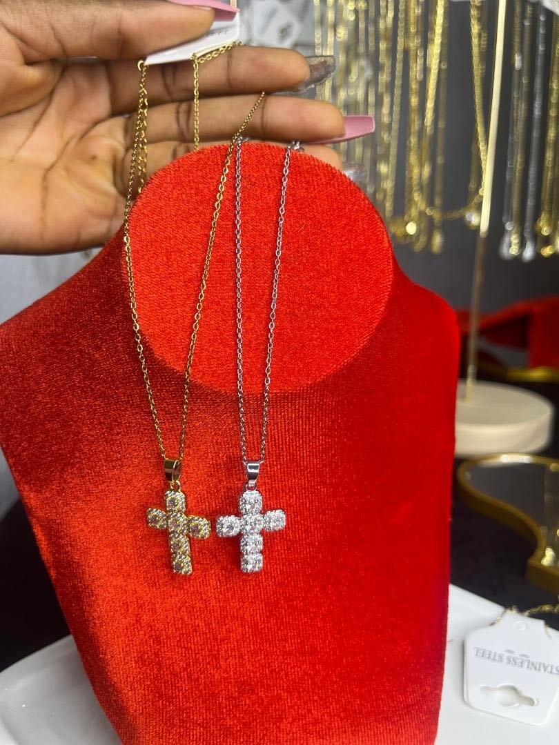 Collier Croix Brillant Femme