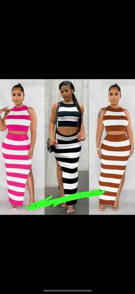 Robe rayée moulante