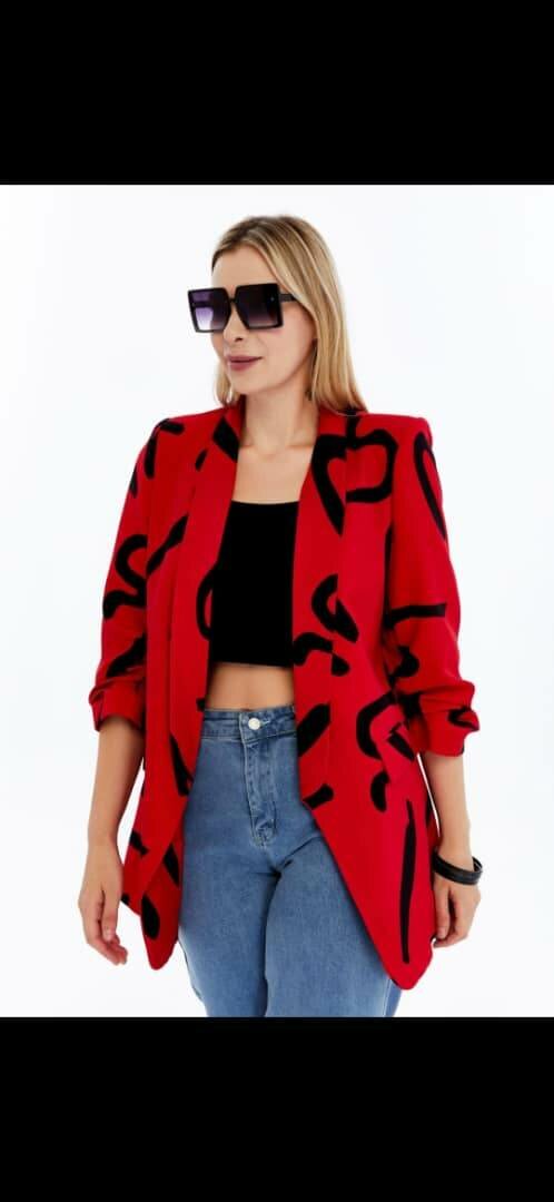 Blazer vif à motifs pour femmes