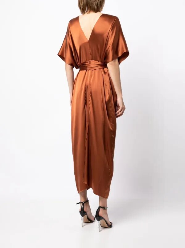 tied-waist kaftan dress