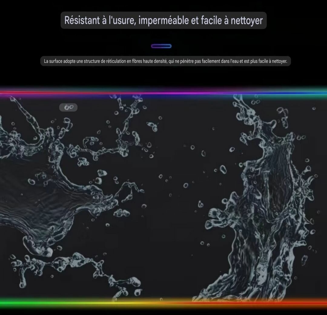 Tapis de souris LED imperméable