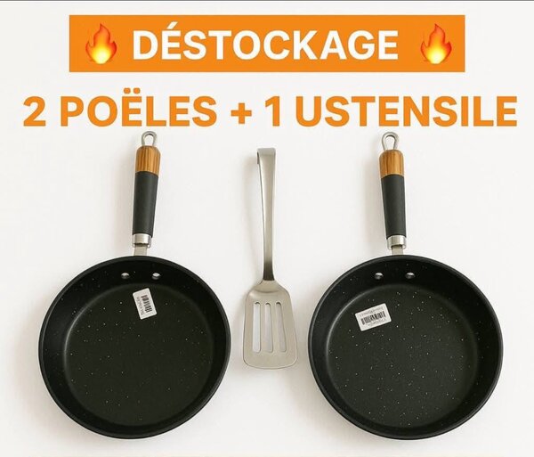Set de 2 Poêles avec Ustensile