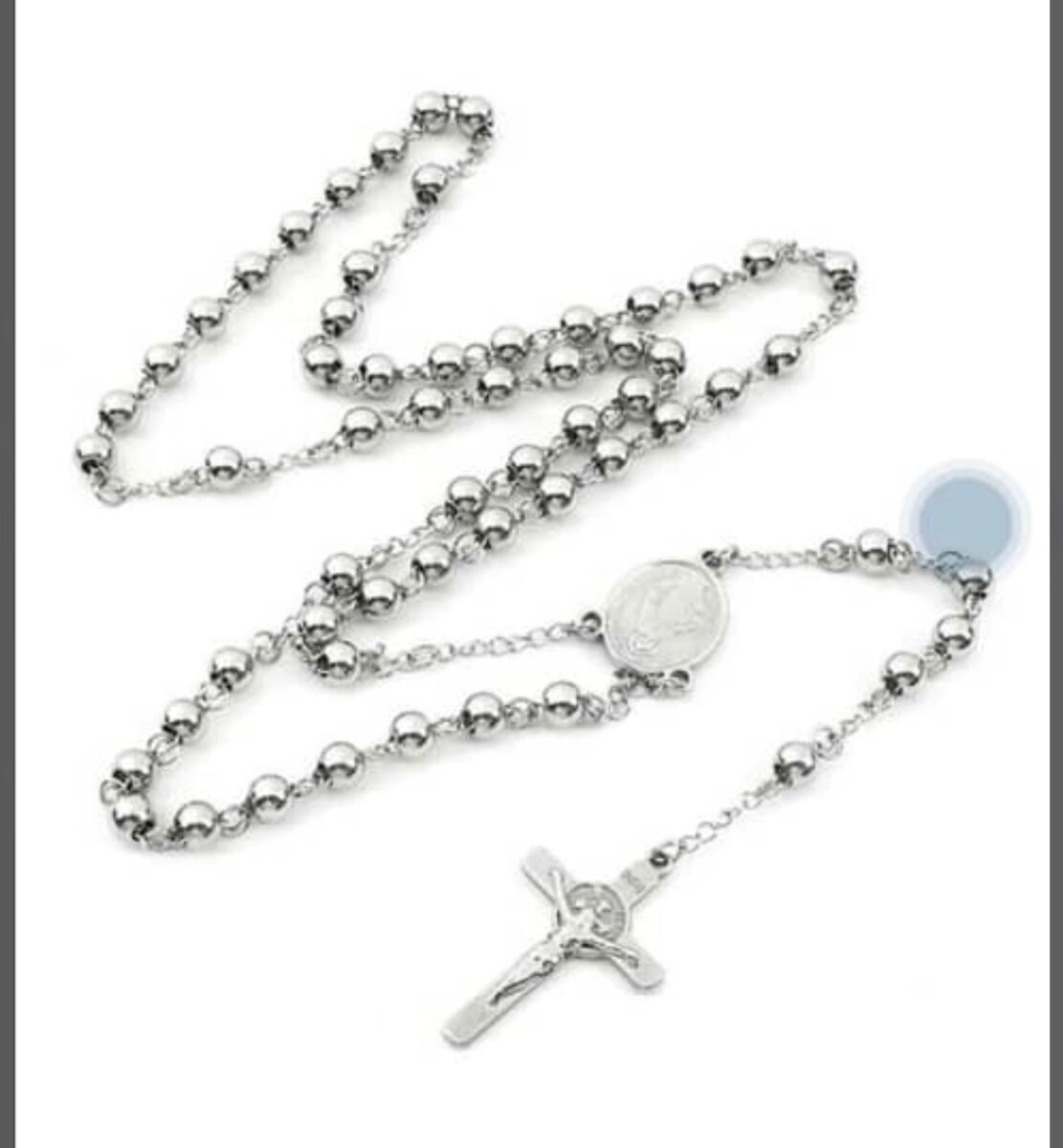 Chapelet en acier argenté