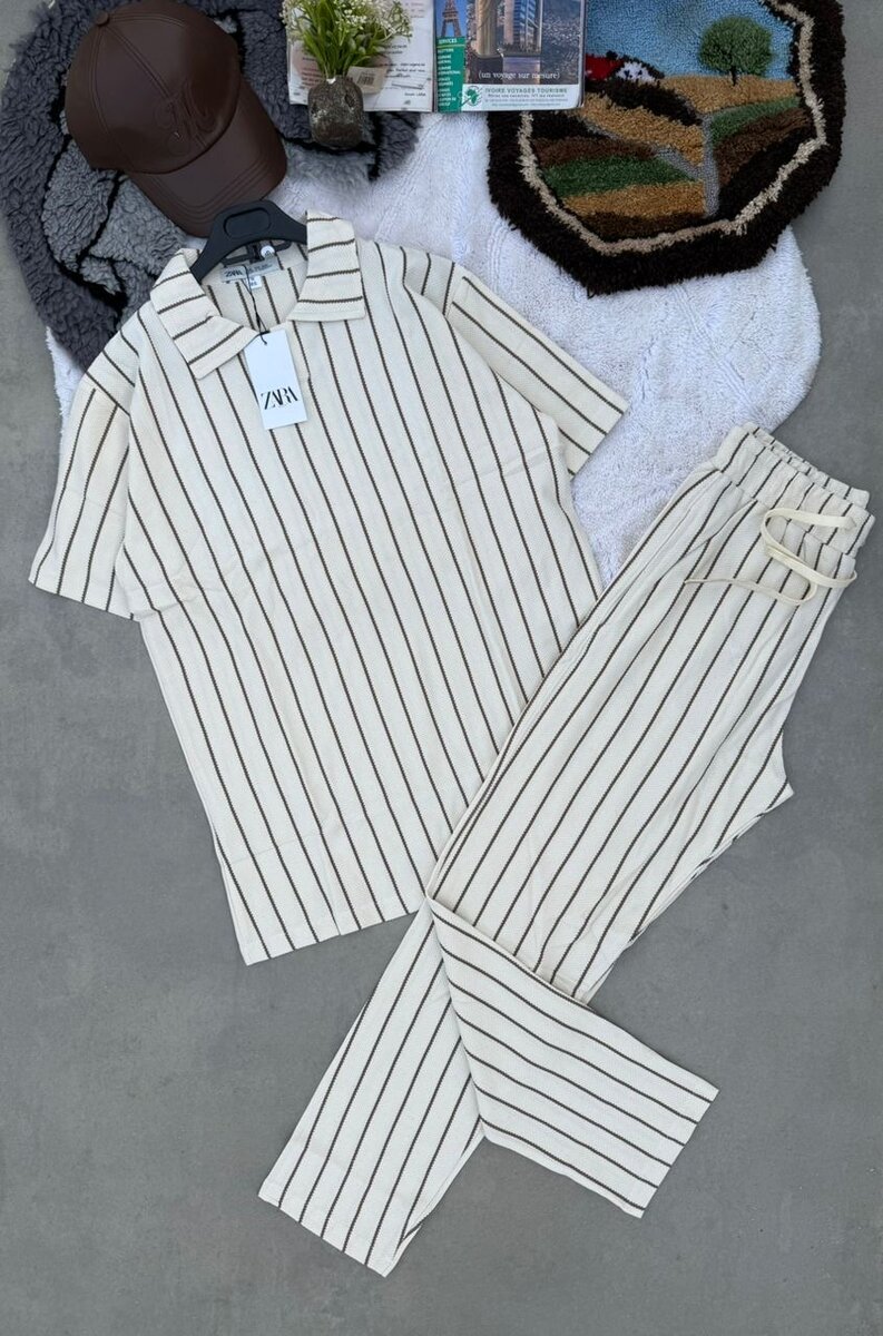 Pyjama rayé en coton doux