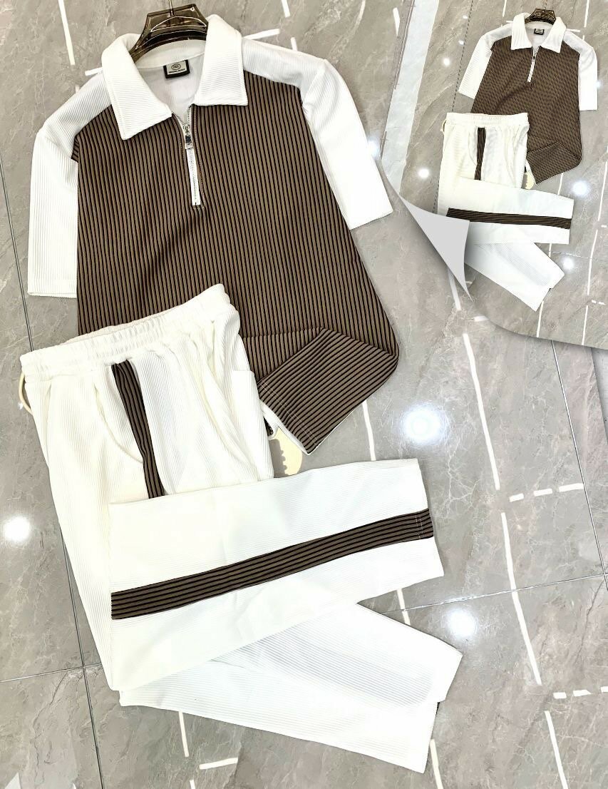 Ensemble décontracté rayé homme