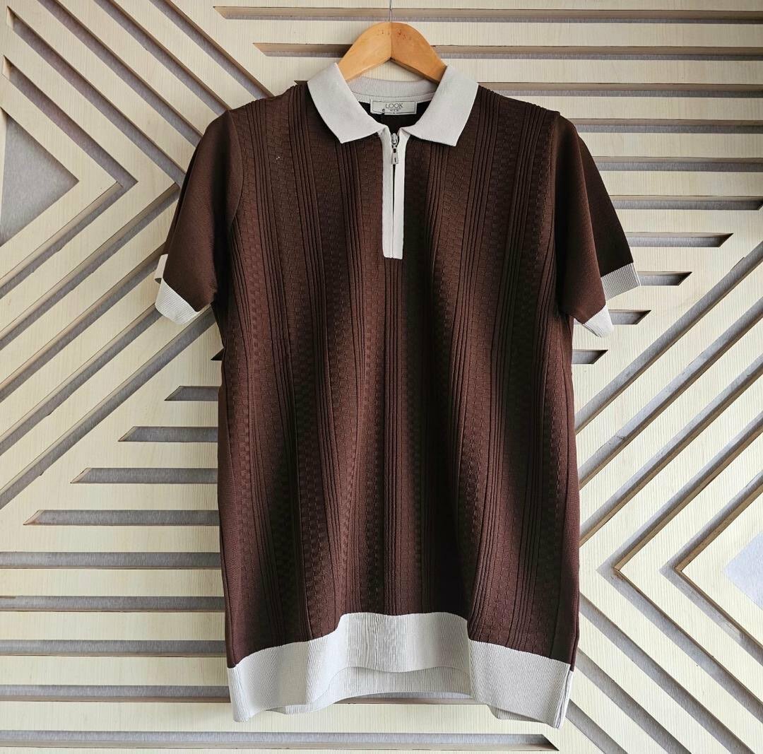Polo rétro homme en tricot