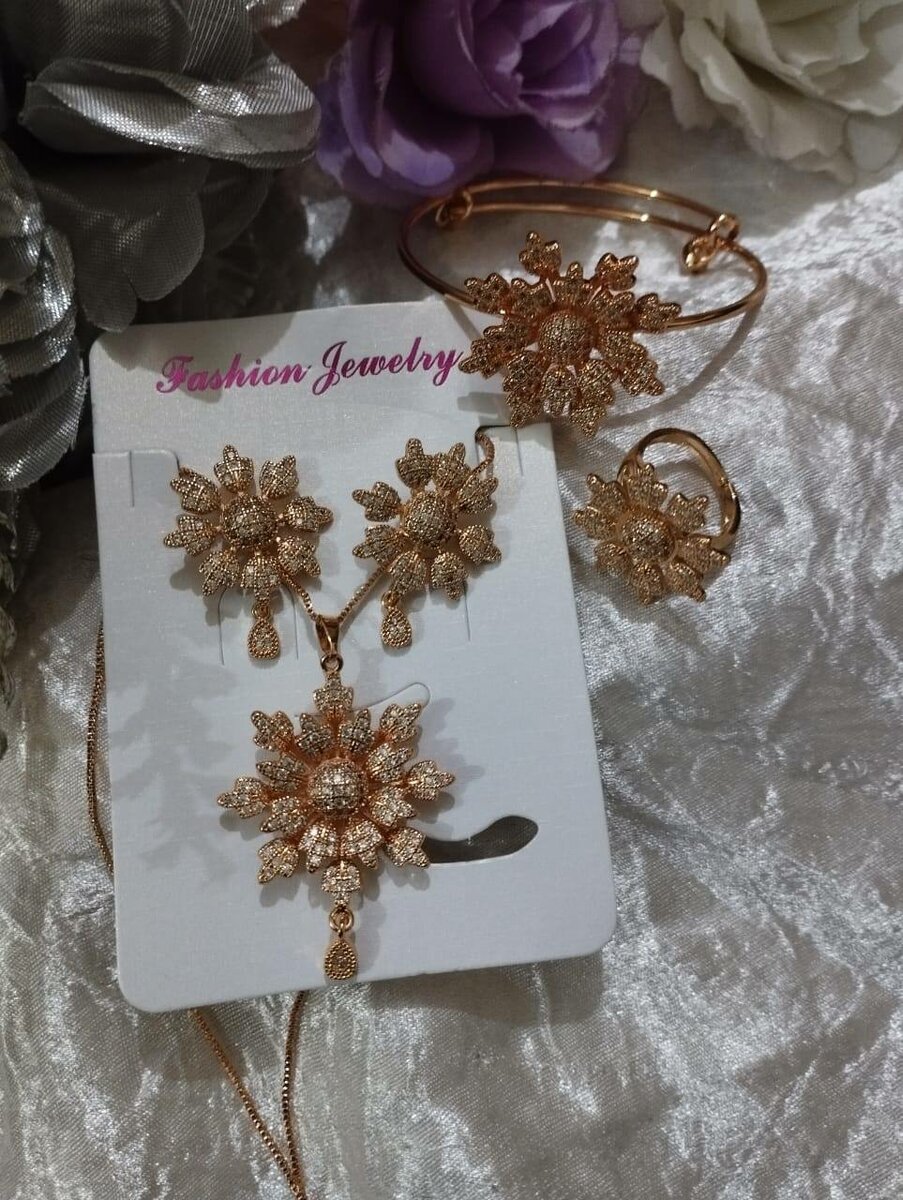 Fancy China Jewellery Combo Set Lockit Necklace Earrings Rin