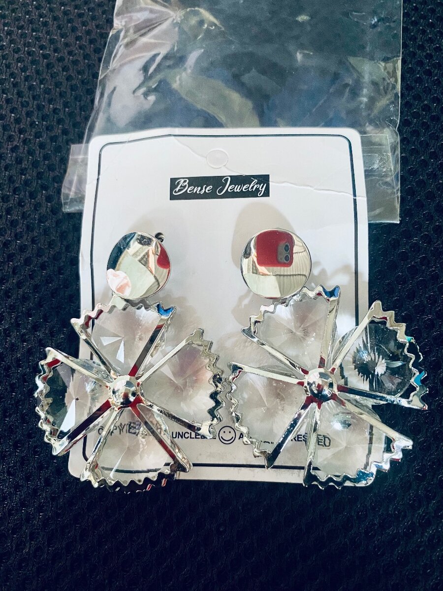 Boucles d'Oreilles Cristal Floral Bense