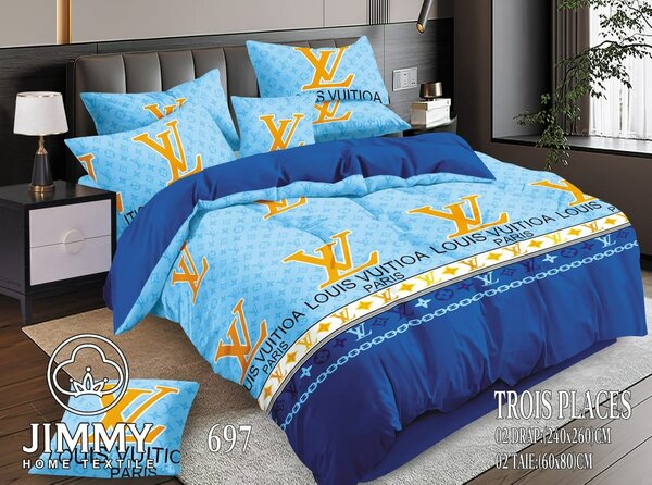 Parure de lit Louis Vuitton bleu