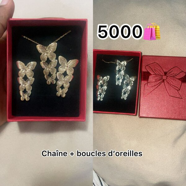 Parure Chaîne et Boucles Étoiles