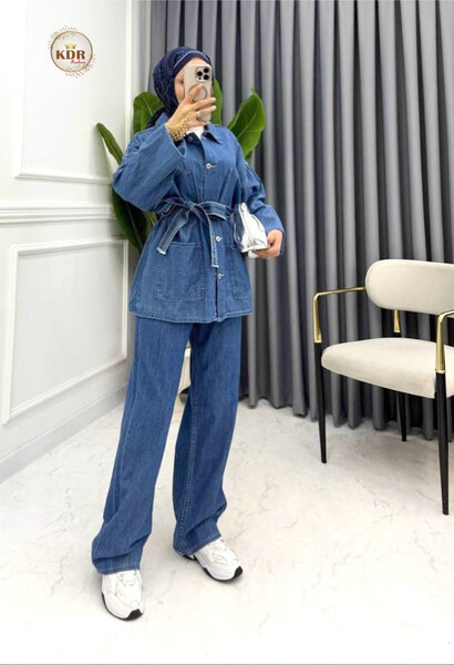 Veste Ceinturée en Jean pour Femme