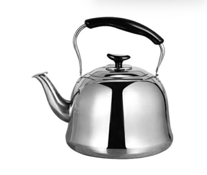 Bouilloire à Gaz En Acier Inoxydable - Argent/Noir