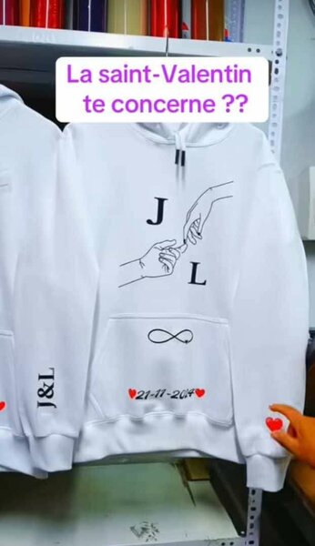 Sweat à capuche personnalisé pour couple