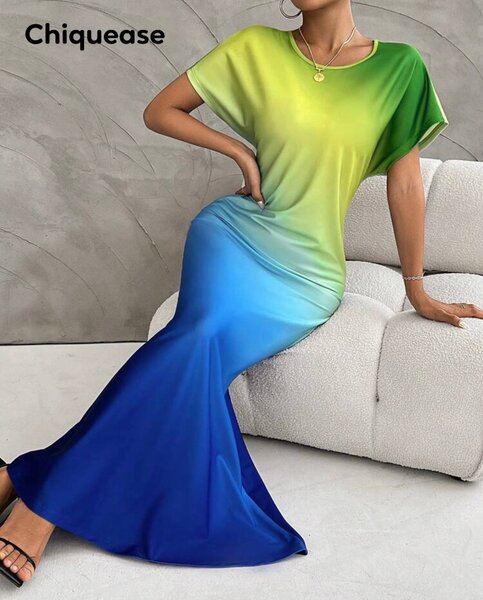 Robe Longue Dégradé Élégante