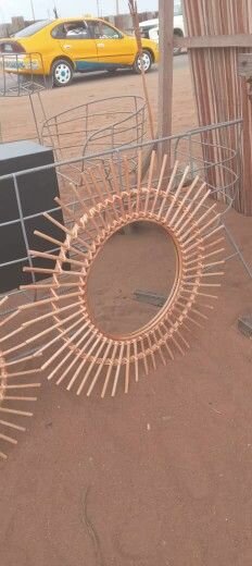 Miroir Rétro en Rotin