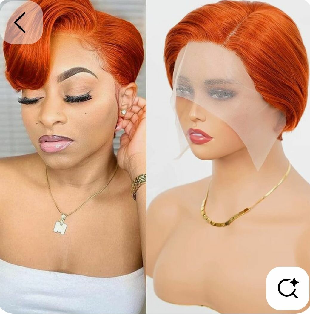 Perruque coupe Dame orange