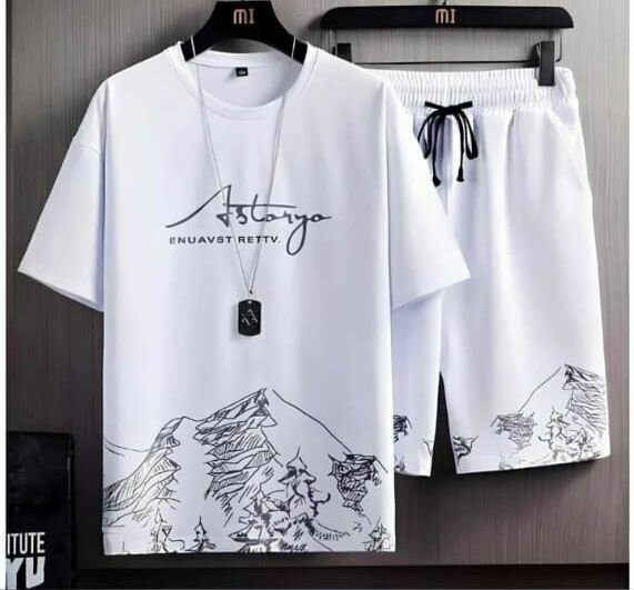 Ensemble de T-shirt et Short Blanc Homme