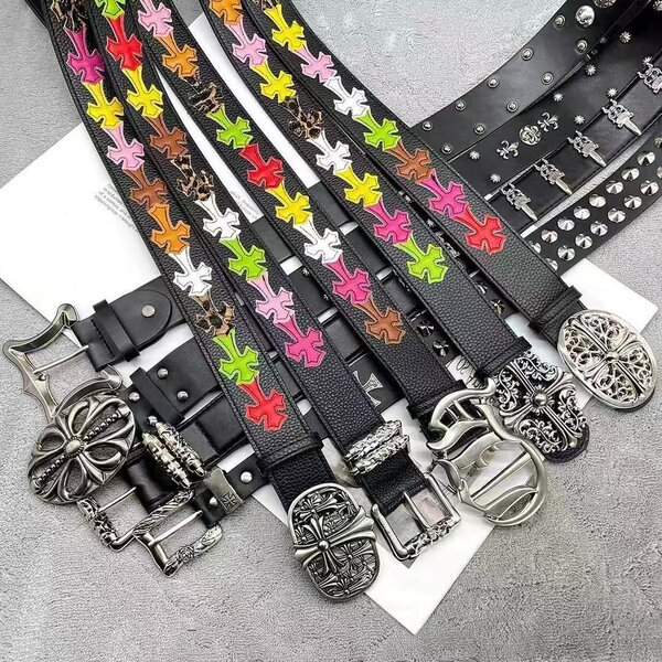 Ceinture en cuir à motifs