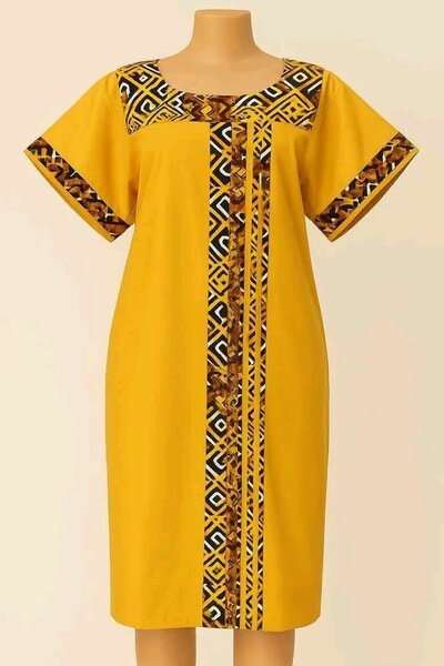 Robe ethnique jaune élégante