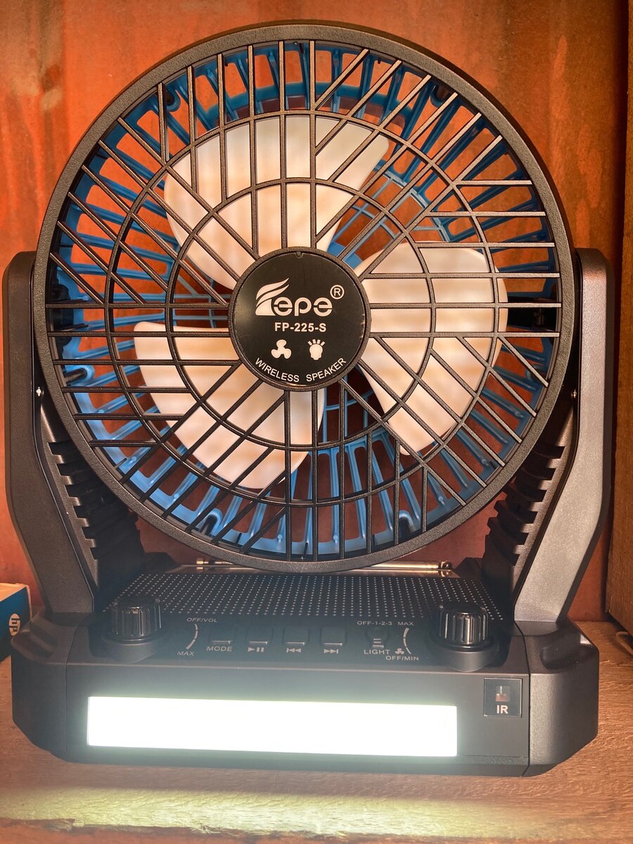 Rechargeable Solar Fan with Bluetooth Speaker