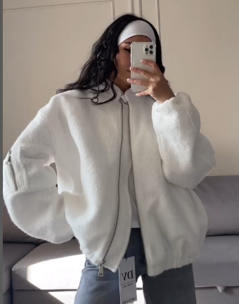 Белый бомбер. Производство Турция Премиум качество Размеры С М Л