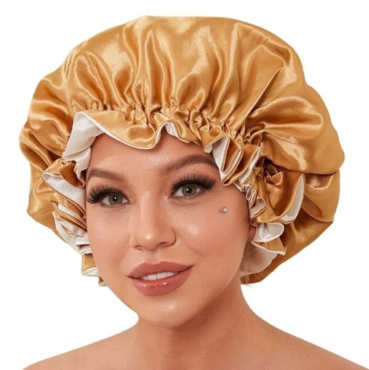 Bonnet de nuit en satin coloré