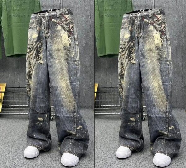 Jeans larges streetwear homme