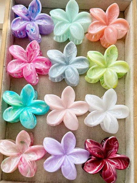 Pinces à cheveux fleurs pastel