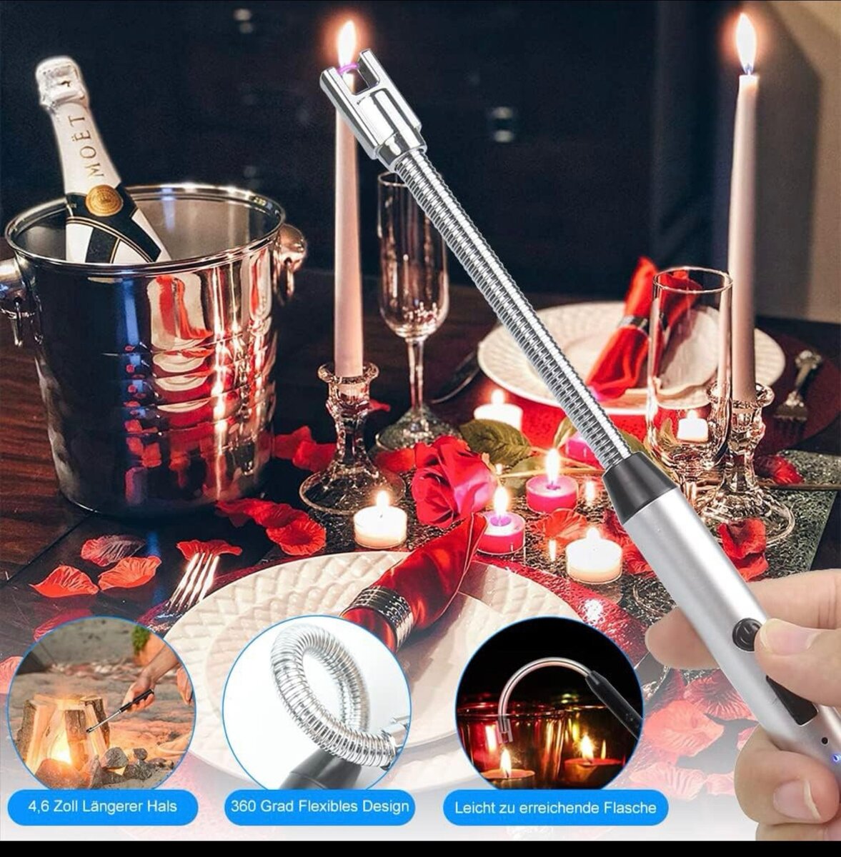 briquet plasma électronique, rechargeable par USB