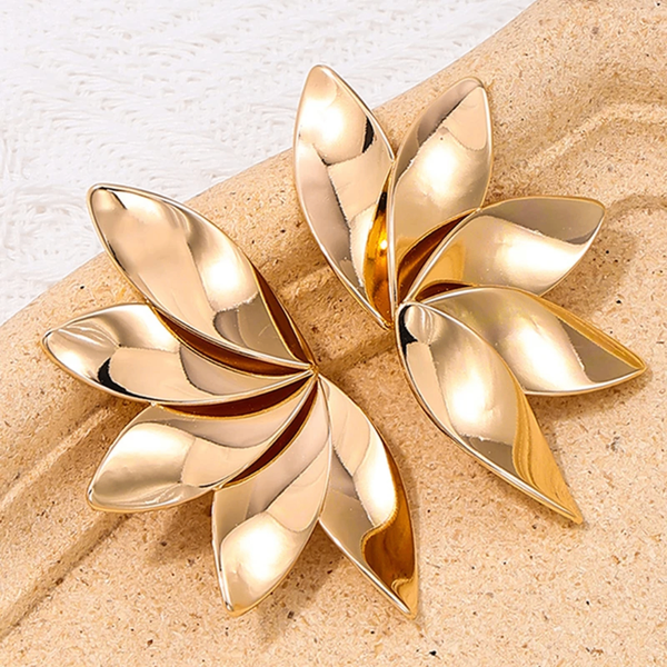 Boucles d'oreilles dorées tendance