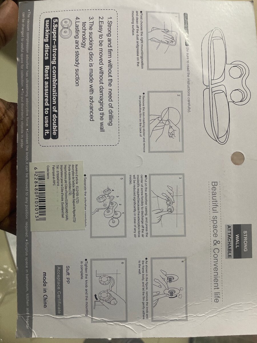 Porte-savon mural détachable