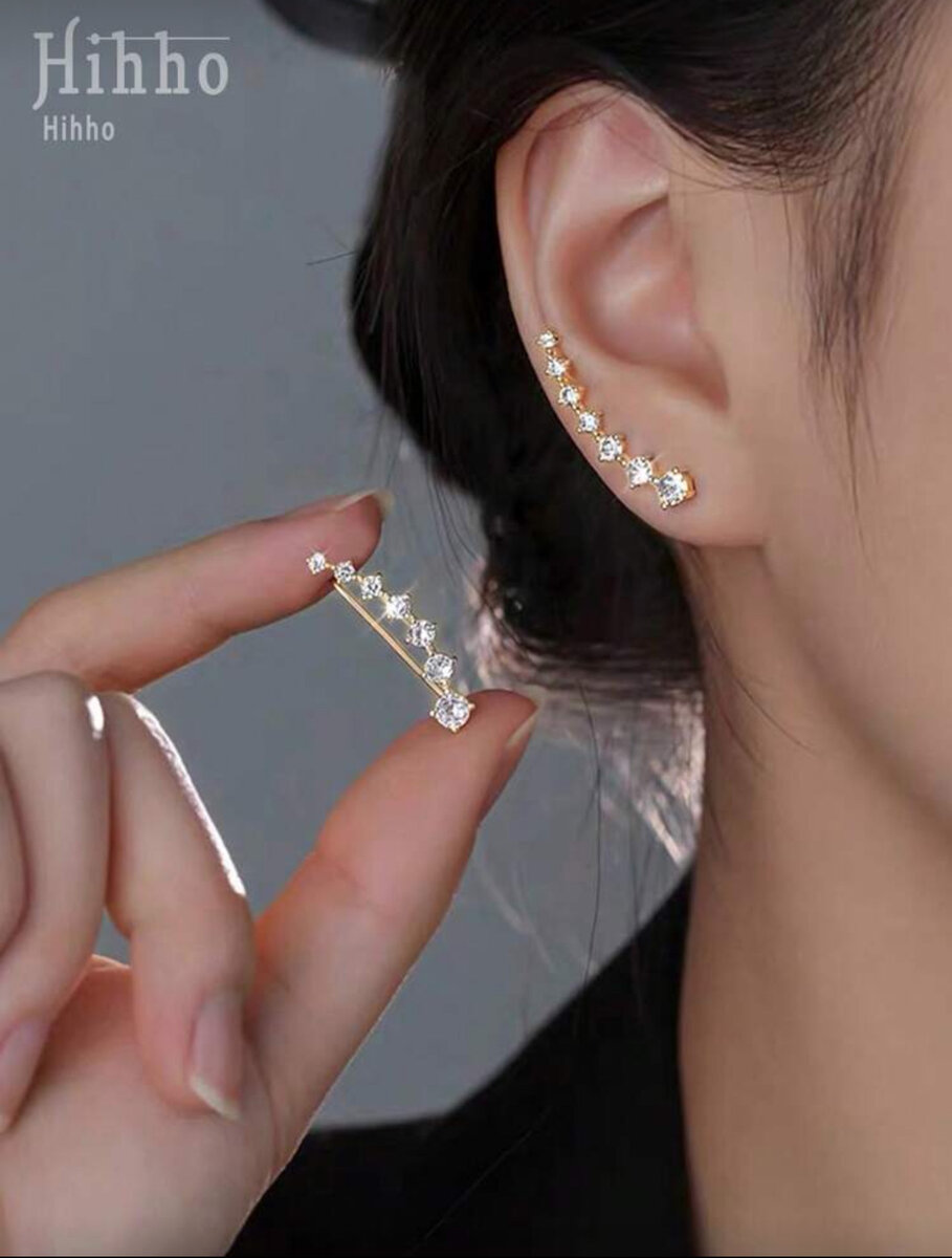 Boucles d'oreilles plaqué or en zircon