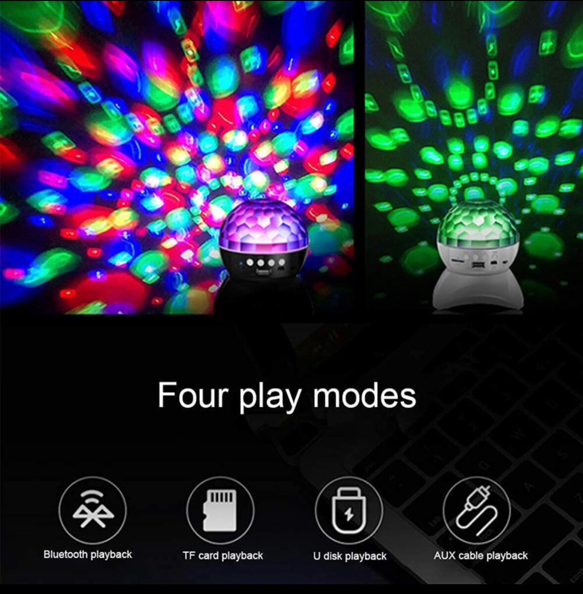 Bluetooth Speaker (Rotating 9 Light Ball)