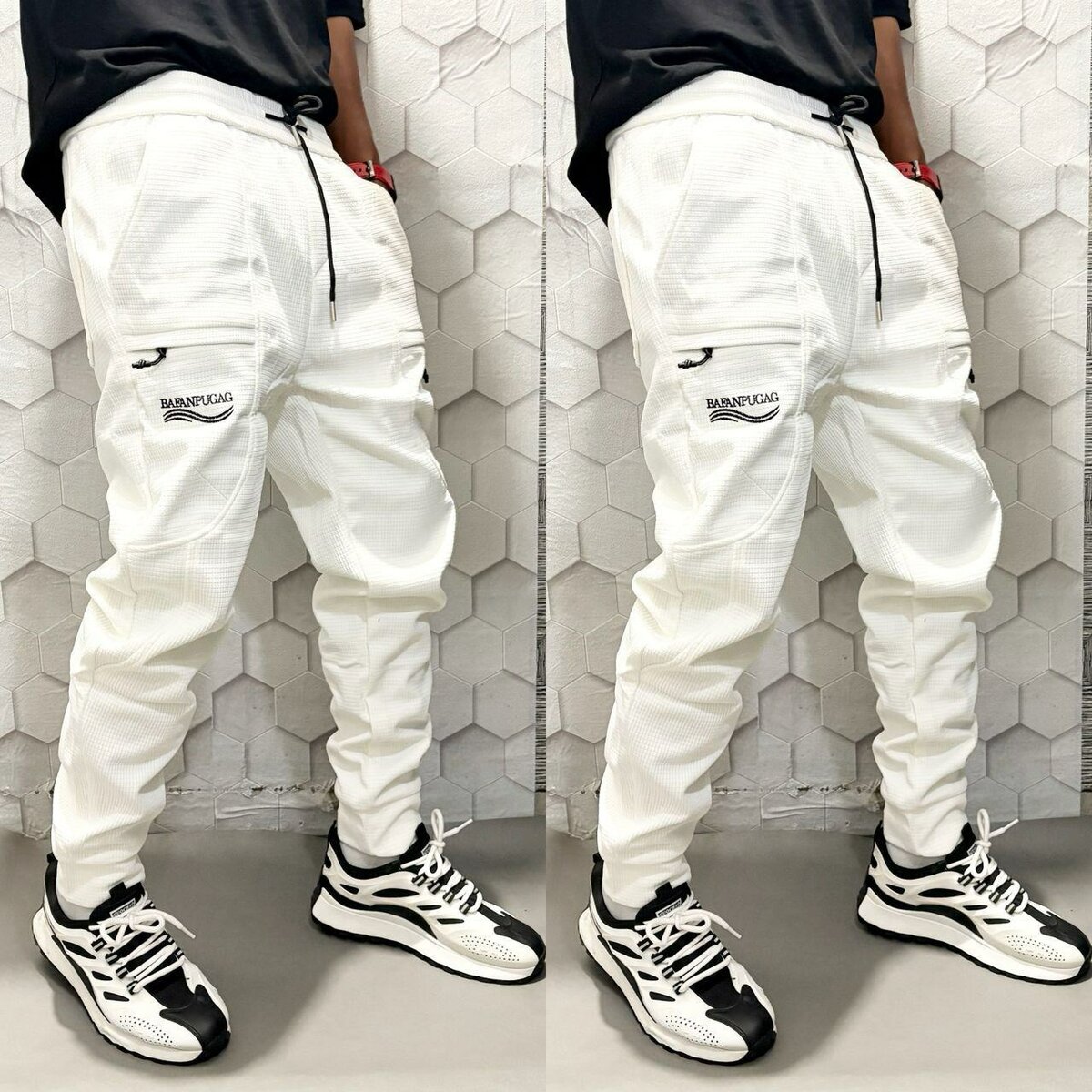 Pantalon Cargo Blanc Homme