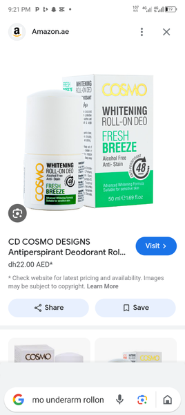 Cosmo Roll-on For dark underarms or armpit