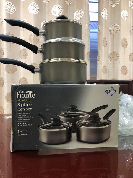 George Non-stick Aluminium Saucepan Set -3-piece