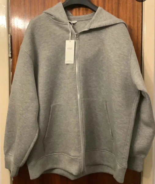 Sweat à capuche zippé gris