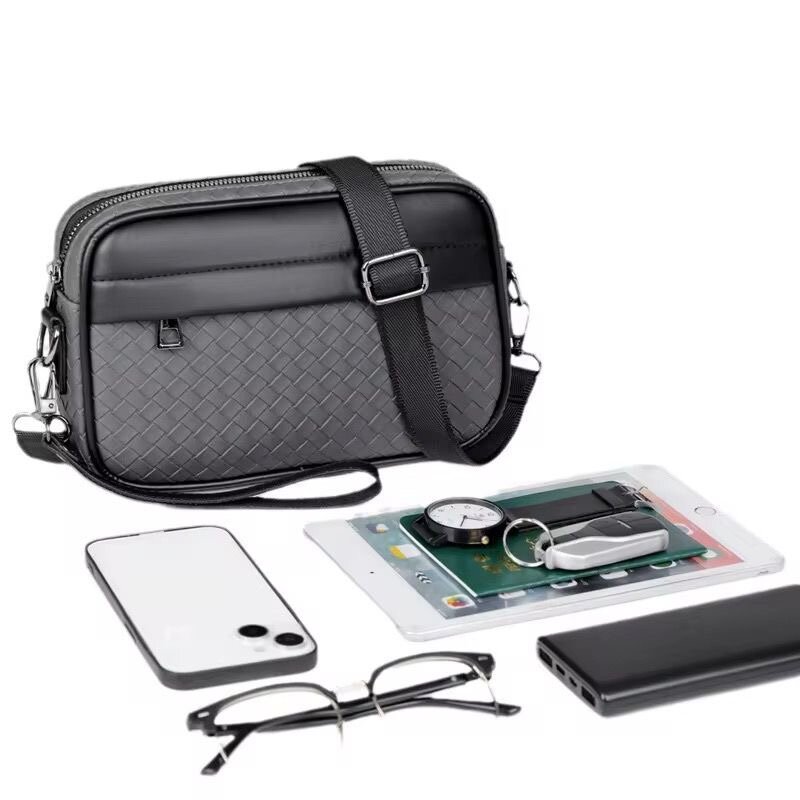 Sac bandoulière en cuir tissé