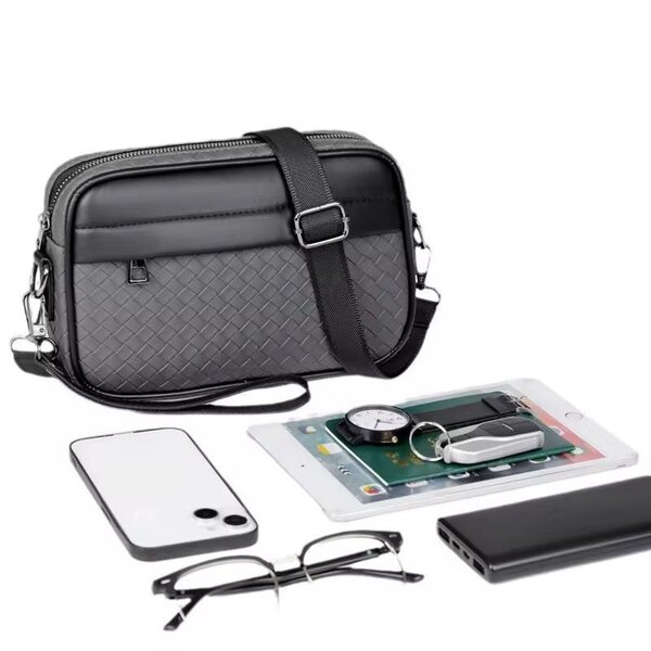 Sac bandoulière en cuir tissé