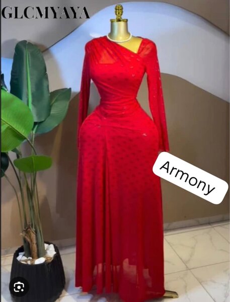 Robe Longue Élégante Rouge