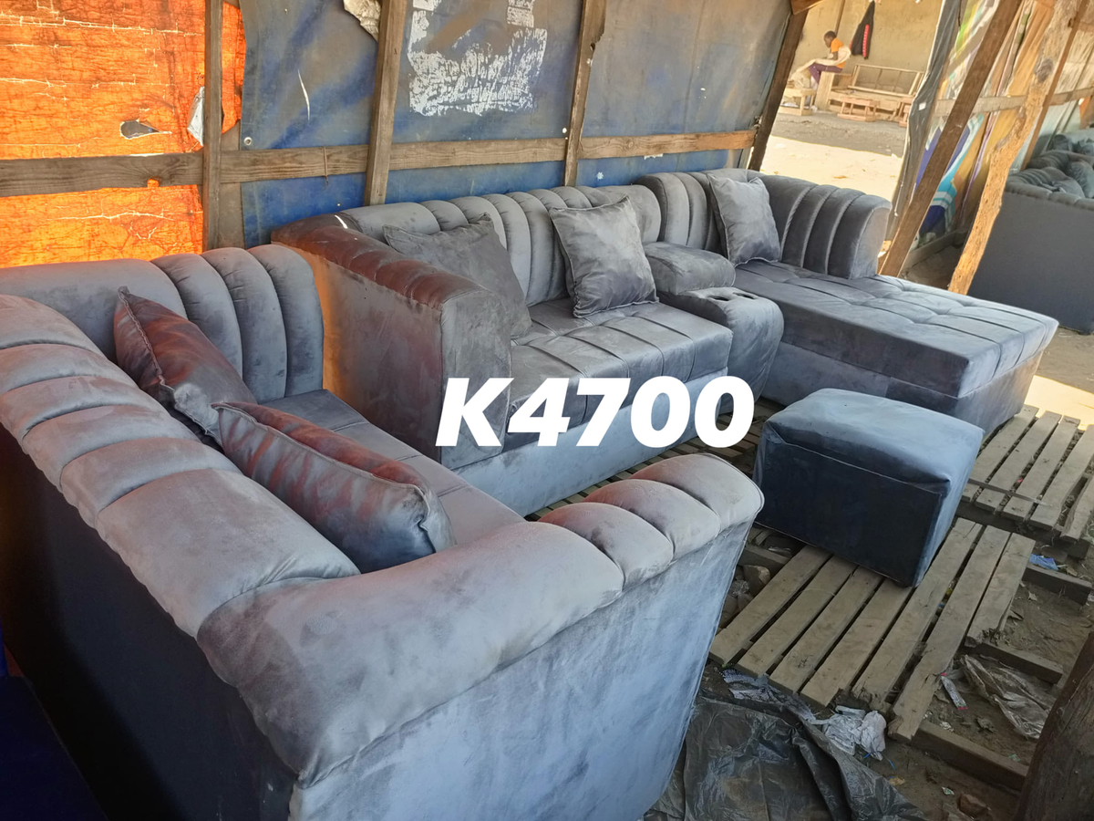 set of gray sofas